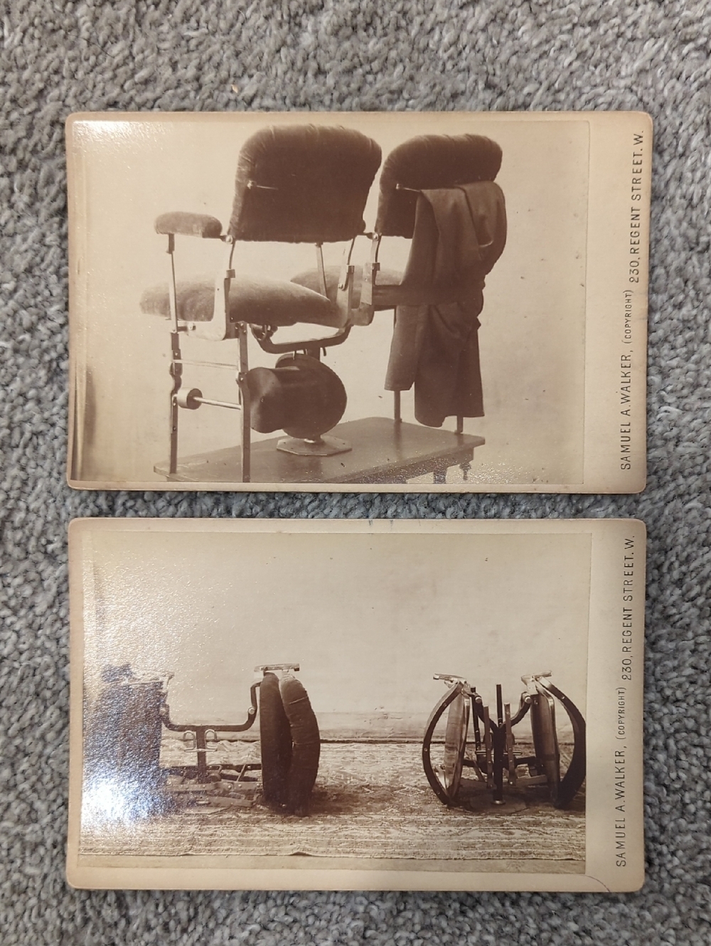 Pair Of Photos Of Folding Chairs By Samuel A. Walker